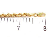 14K Diamond Cut Solid Rope Bracelet 3.5mm