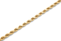 14K Diamond Cut Solid Rope Bracelet 3.5mm
