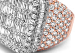 14k Two-Tone Rose & White Gold Baguette Diamond Ring 5.68ctw