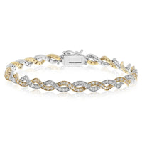 18k two tone Diamond infinity Bracelet 3.00ct