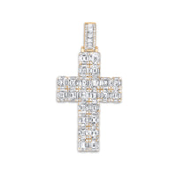 14k Gold Baguette Diamond Cross 6.5ctw