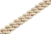 14k Yellow Gold Cuban Link Diamond Bracelet 8mm 2.70ctw