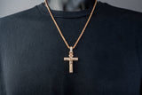 14k Rose Gold Crucifix Pendant 3.37ctw