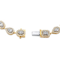 14k Gold Fancy Shape Link Diamond Baguette Chain