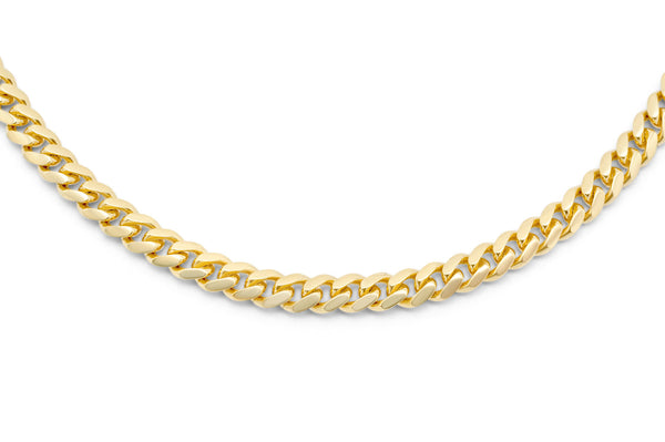 14k Solid Yellow Gold Micro Cuban Link Chain 4mm