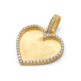 10K Yellow Gold Heart Picture Pendant 1.10ctw