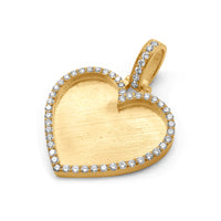 14K Yellow Gold Heart Picture Pendant 1.10ctw