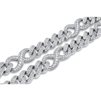 14k Two-Tone White Gold Infinity Link Chain 18.44ctw