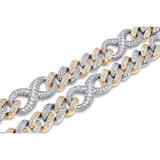 14k Two-Tone White/Yellow Gold Infinity Link Chain 18.44ctw