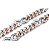 14k Two-Tone White/Rose Gold Infinity Link Chain 18.44ctw