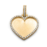 14K Yellow Gold Heart Picture Pendant 1.10ctw
