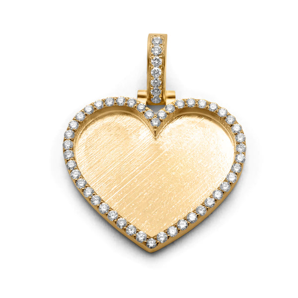 10K Yellow Gold Heart Picture Pendant 1.10ctw