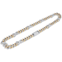 14k Two-Tone White/Yellow Gold Infinity Link Chain 18.44ctw