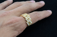 Yellow Gold Cuban Link "Stone Fuzion" Ring 1.15ctw