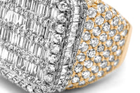 14k Two-Tone Yellow & White Gold Baguette Diamond Ring 5.68ctw