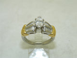 Two Tone Platinum and 18K Yellow Gold 0.90ct